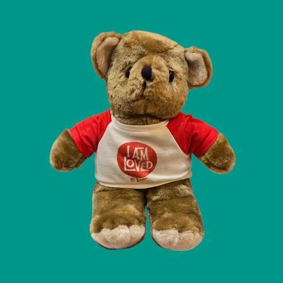 I am Loved Helzberg Diamonds 14" Stuffed Honey Brown Vintage Teddy Bear Plush - Picture 1 of 11